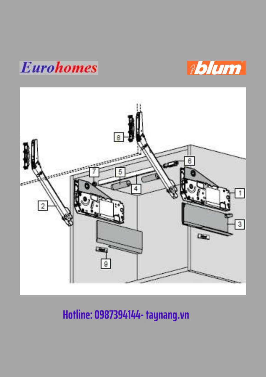 Tay nâng HL top tích hợp giảm chấn 22L1205